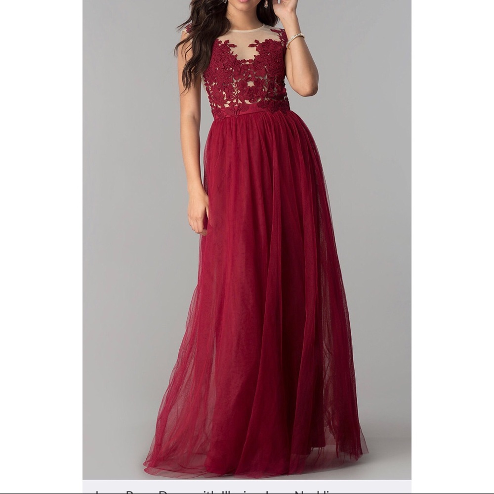 Floor length red formal/prom dress